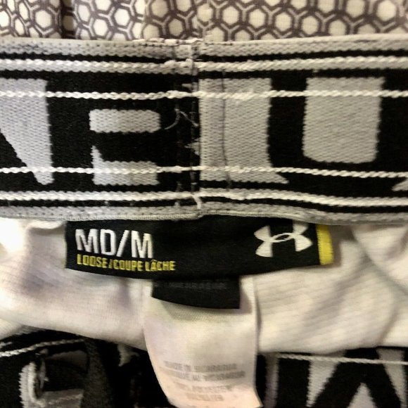 Under Armour Shorts Mens M Used Gray Cream Loose - Picture 8 of 12